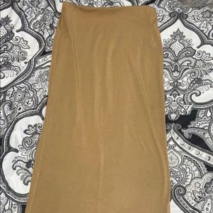 Tan Midi Pencil Skirt
